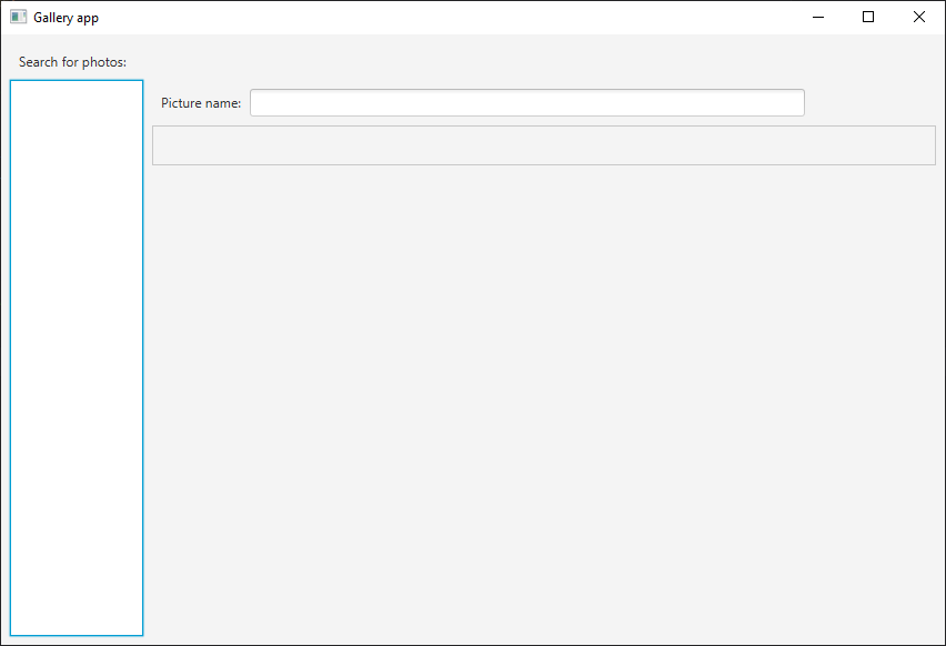 początkowy ekran aplikacji